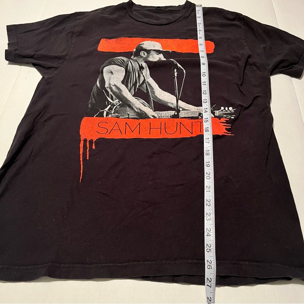 Sam Hunt 2015 Summer Tour SZ‎ Large Black Short Sleeve Shirt Tulex Country *FLAW - Picture 5 of 7
